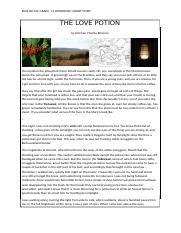 maid to serve the love potion|The Love Potion Short Story Grade 11 Questions and Answers.